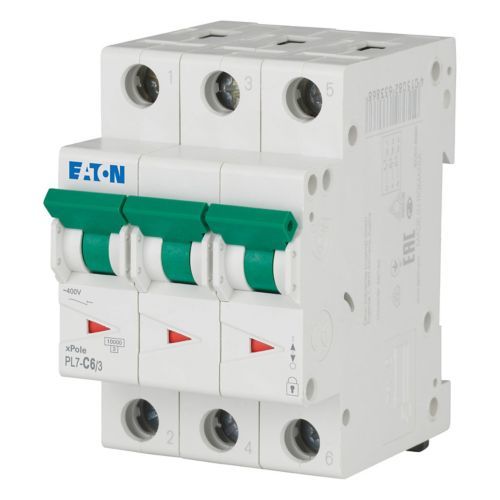 Eaton PL7-C6/3 Minyatür Devre Kesici - 10kA - C eğrisi - 3x6A (263406)