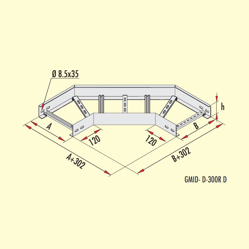 Gersan 90° Dönüş Elemanı 300 Radüs