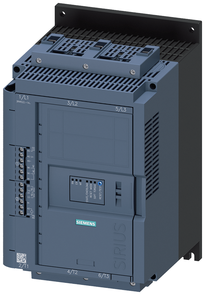 Siemens 3RW5225-1AC14 SIRIUS yumuşak yol verici 200-480 V 63 A, 30kW/400 V, 110-250 V AC vidalı bağlantı, analog çıkışlı