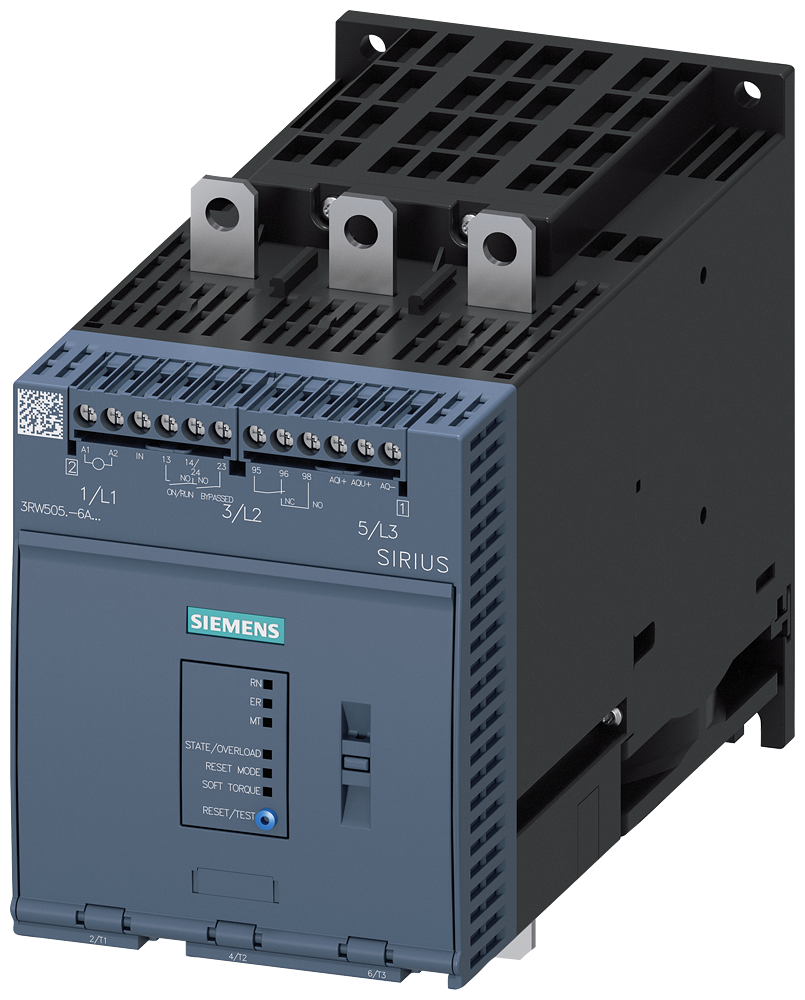 Siemens 3RW5056-6AB14 SIRIUS yumuşak yol verici 200-480 V 171 A, 90kW/400 V, 110-250 V AC vidalı bağlantı, analog çıkışlı