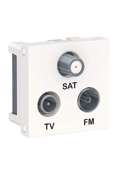Schneider (NU345018) Yeni Unica, TV/R/SAT Prizi Bağımsız (tek kablo) 2 modül, Beyaz