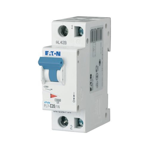 Eaton PL7-C20/1N Minyatür Devre Kesici - 10kA - C eğrisi - 1x20A+N (262750)