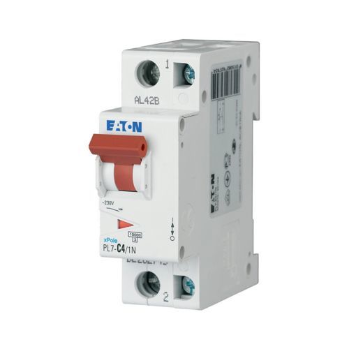 Eaton PL7-C4/1N Minyatür Devre Kesici - 10kA - C eğrisi - 1x4A+N (262745)