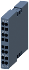 Siemens 3RH2911-2DA11 Yardımcı kontak bloğu, yana montaj, 1 NO + 1 NC, solda: 41/42, 53/54, sağda: 21/22, 33/34, akım yolu: 1 NC, 1 NO, yaylı terminal, 3RT2.1 kontaktörleri için