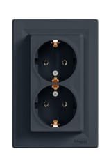 Schneider (EPH9900171) Asfora İkili Topraklı Priz Antrasit