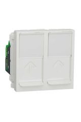 Schneider (NU342018) Yeni Unica, 2xRJ45 Cat5e UTP Data Prizi 2 modül, Beyaz