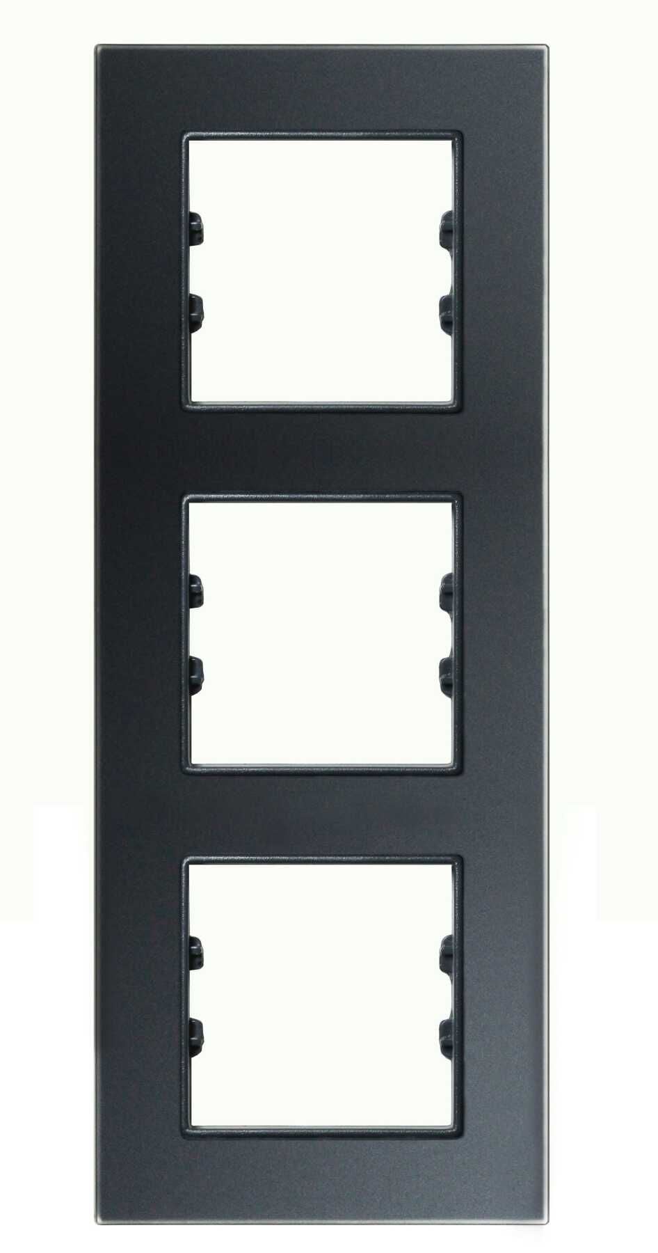 Pleksiglas Mat Siyah Üçlü Dikey / Vertical Triple Çerçeve