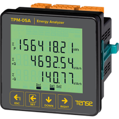 Tense (TPM-05A) Şebeke Analizörleri (Gerçek Nötr Ölçümü, 2-55.Harmonik Ölç,RS-485 Hab,2 Röle çıkış,1 Dij. İnput,Custom LCD)