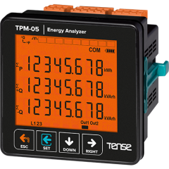 Tense (TPM-05) Şebeke Analizörleri (2-55.Harmonik Ölç,RS-485 Hab,2 Röle çıkış,1 Dij. İnput,Custom LCD)