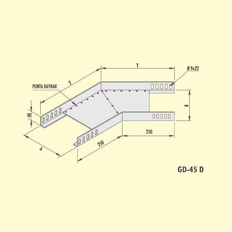 Gersan 135° Dönüş Elemanı (h=40mm)