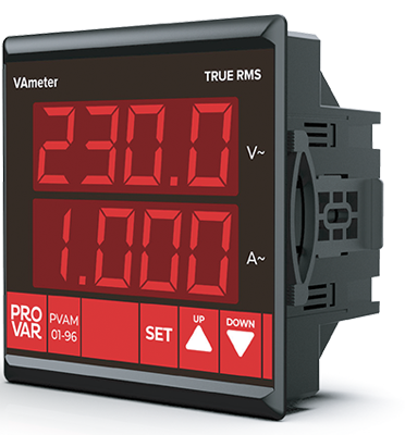 Provar (PVAM-01-72-50) 72x72 Panel Voltampermetre 50A Toroidal Akım Trafolu