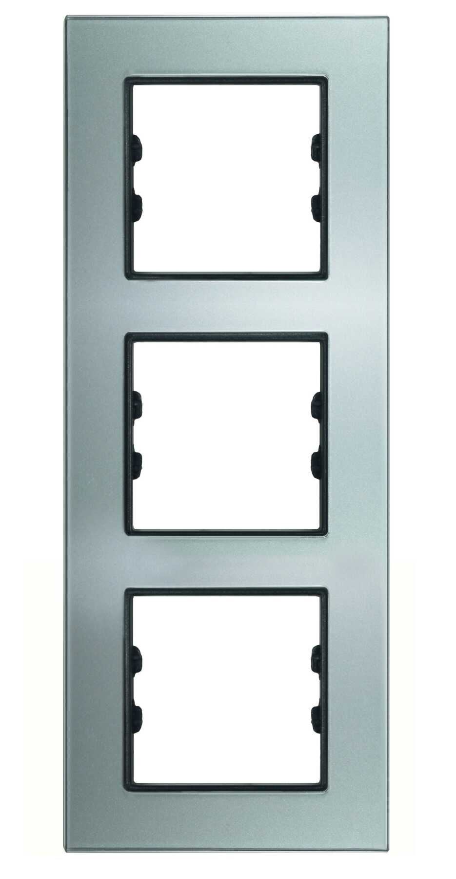 Pleksiglas Parlak Gümüş Üçlü Dikey / Vertical Triple Çerçeve