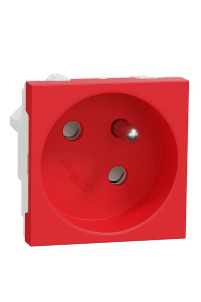 Schneider (NU304903) Yeni Unica, UPS Priz 45º Hızlı Bağlantı, Kırmızı