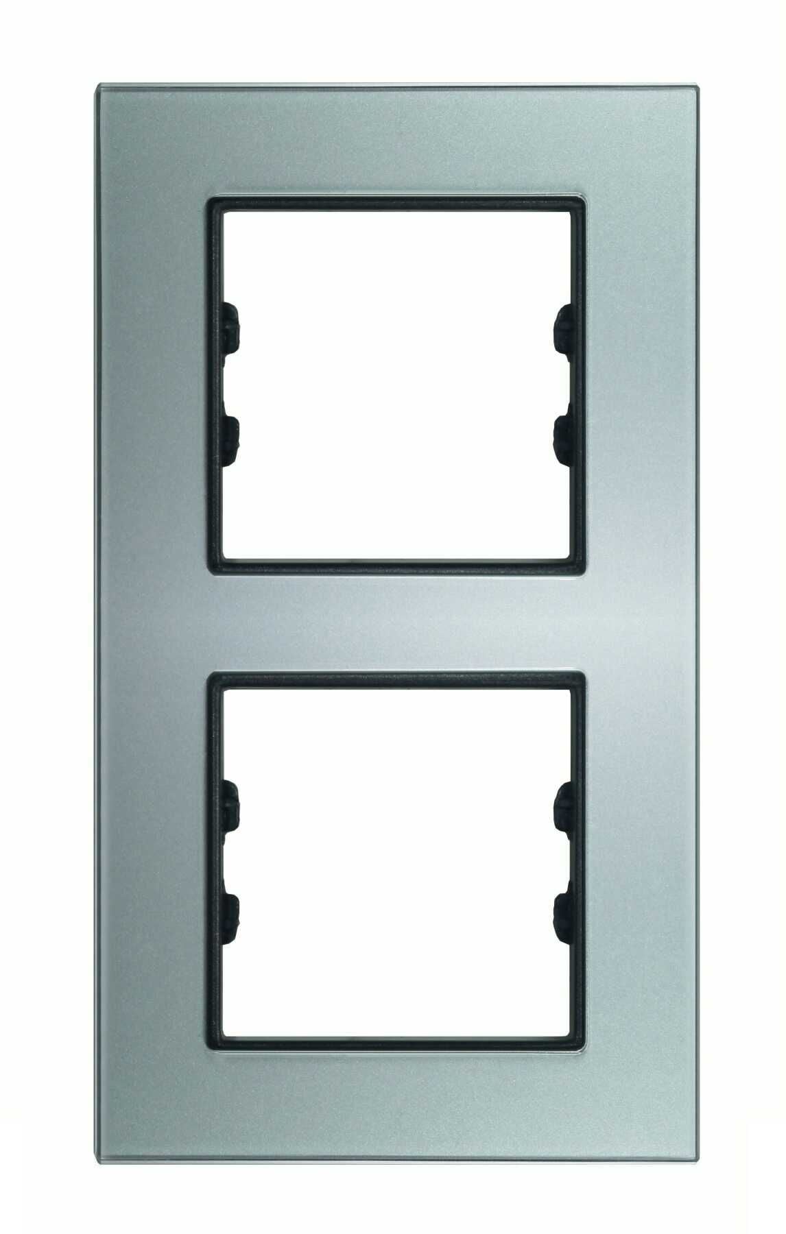 Pleksiglas Parlak Gümüş İkili Dikey / Vertical Dual Çerçeve