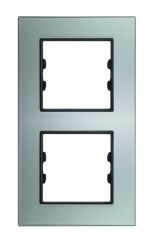 Pleksiglas Parlak Gümüş İkili Dikey / Vertical Dual Çerçeve