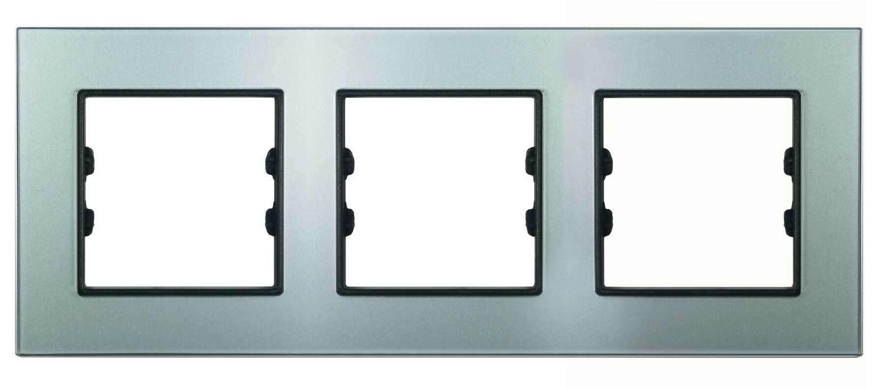 Pleksiglas Parlak Gümüş Üçlü / Triple Çerçeve