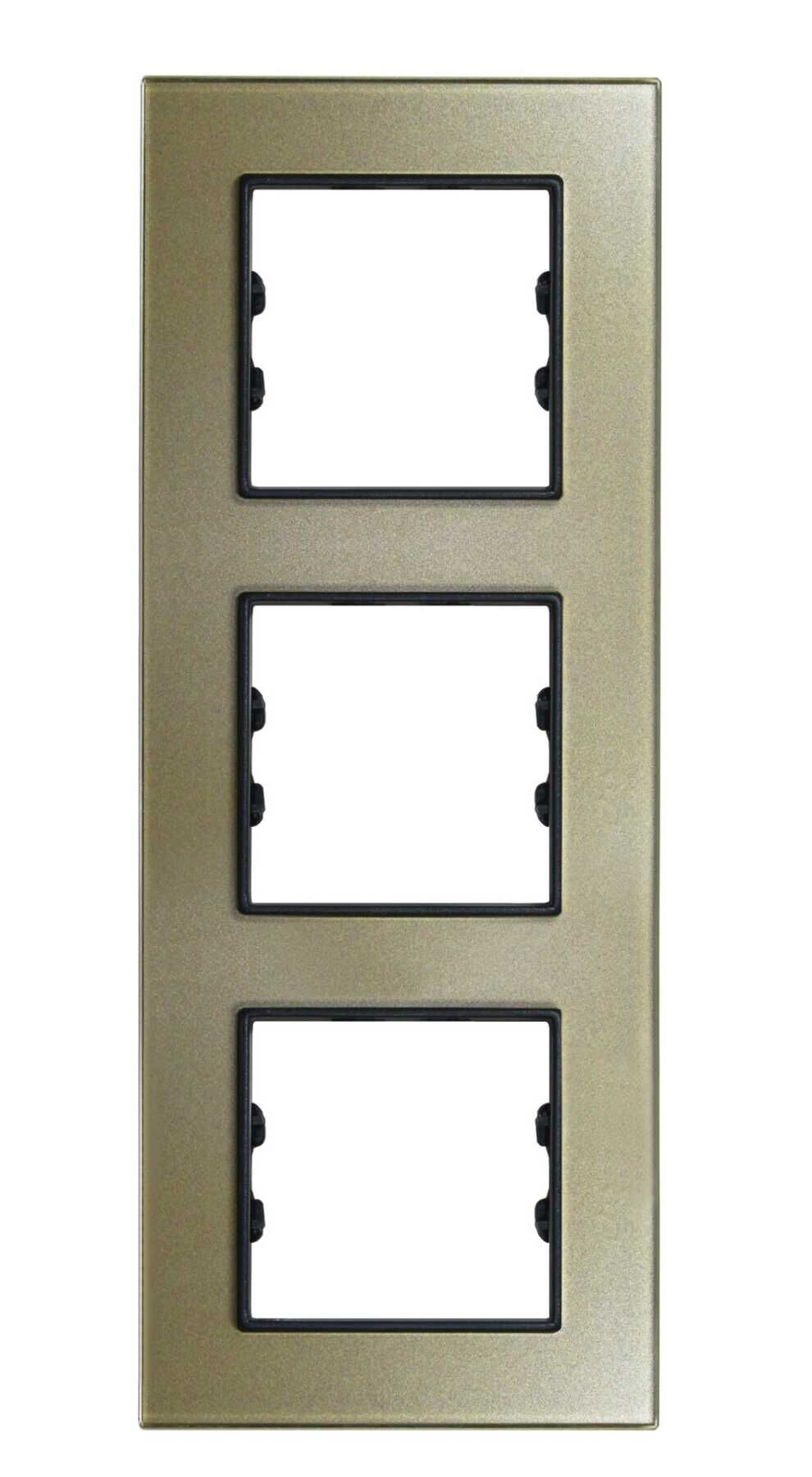 Pleksiglas Şampanya Üçlü Dikey  / Vertical Triple Çerçeve