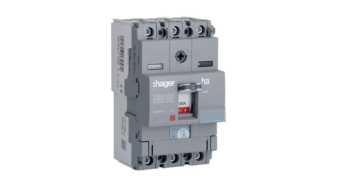 Hager Manyetik Ayar/Termik Sabit 160A 40kA 3 Kutuplu Kompakt Şalter
