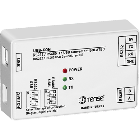 Tense (USB-CON) RS-232 Usb Çevirici ve RS-485 Usb Çevirici,300 bps-230,4 Kbps Baudrate,izoleli