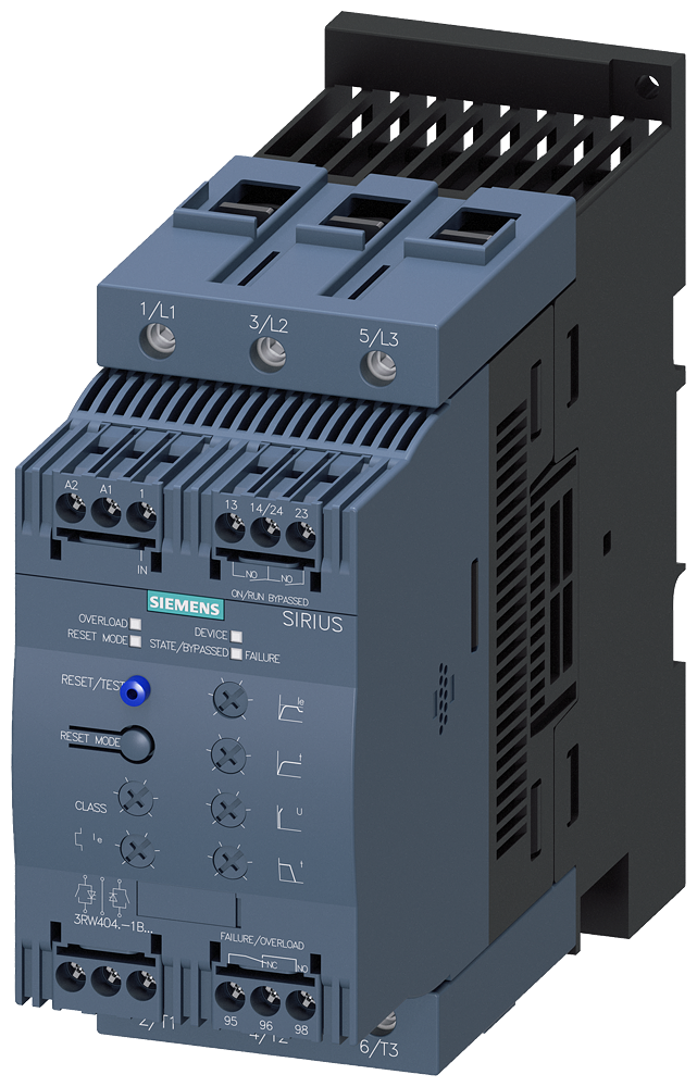 Siemens 3RW4046-1BB14 SIRIUS yumuşak yol verici S3 80 A, 45 kW/400 V,  200-480 V AC, 110-230 V AC/DC Vidalı bağlantı