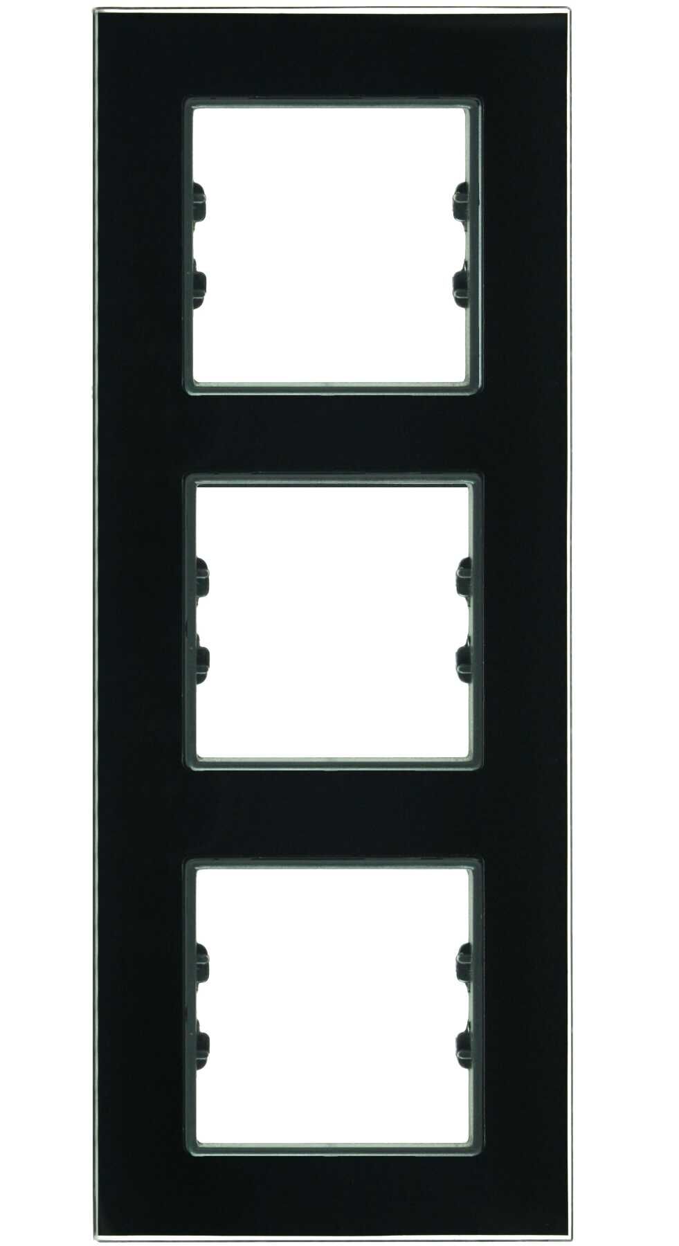 Pleksiglas Parlak Siyah Üçlü Dikey / Vertical Triple Çerçeve