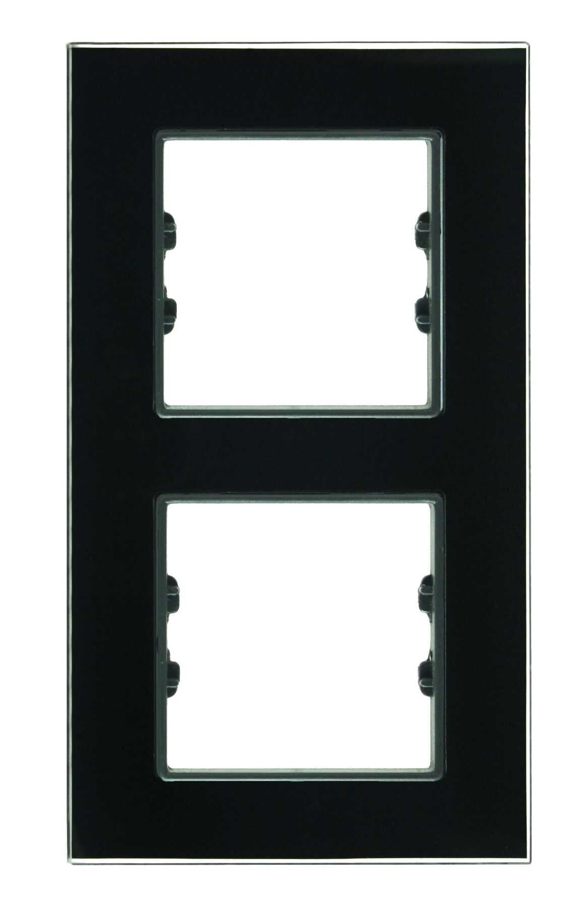 Pleksiglas Parlak Siyah İkili Dikey / Vertical Dual Çerçeve