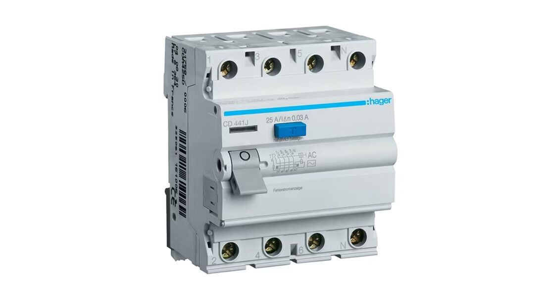 Hager 30mA 40A 4 Kutuplu AC Tipi Kaçak Akım Rölesi