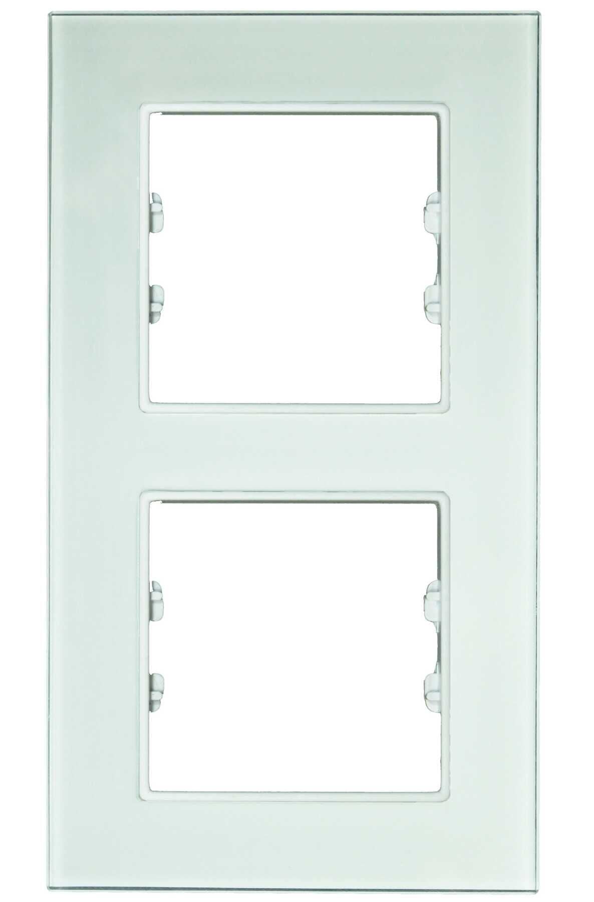 Pleksiglas Parlak Beyaz İkili Dikey / Vertical Dual Çerçeve