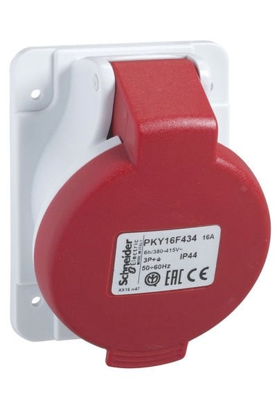 Schneider (PKY16F435) 5x16A, trifaze, 3P+N+T, IP44, HIZLI, Eğik Makine Prizi