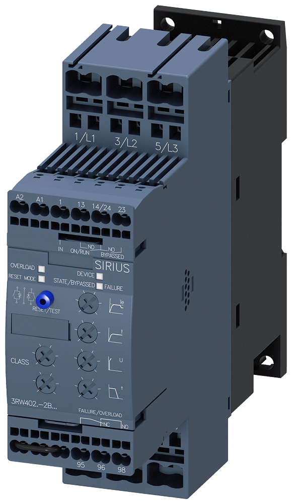 Siemens 3RW4026-2BB14 SIRIUS yumuşak yol verici S0 25 A, 11 kW/400 V,  200-480 V AC, 110-230 V AC/DC yay baskılı bağlantı