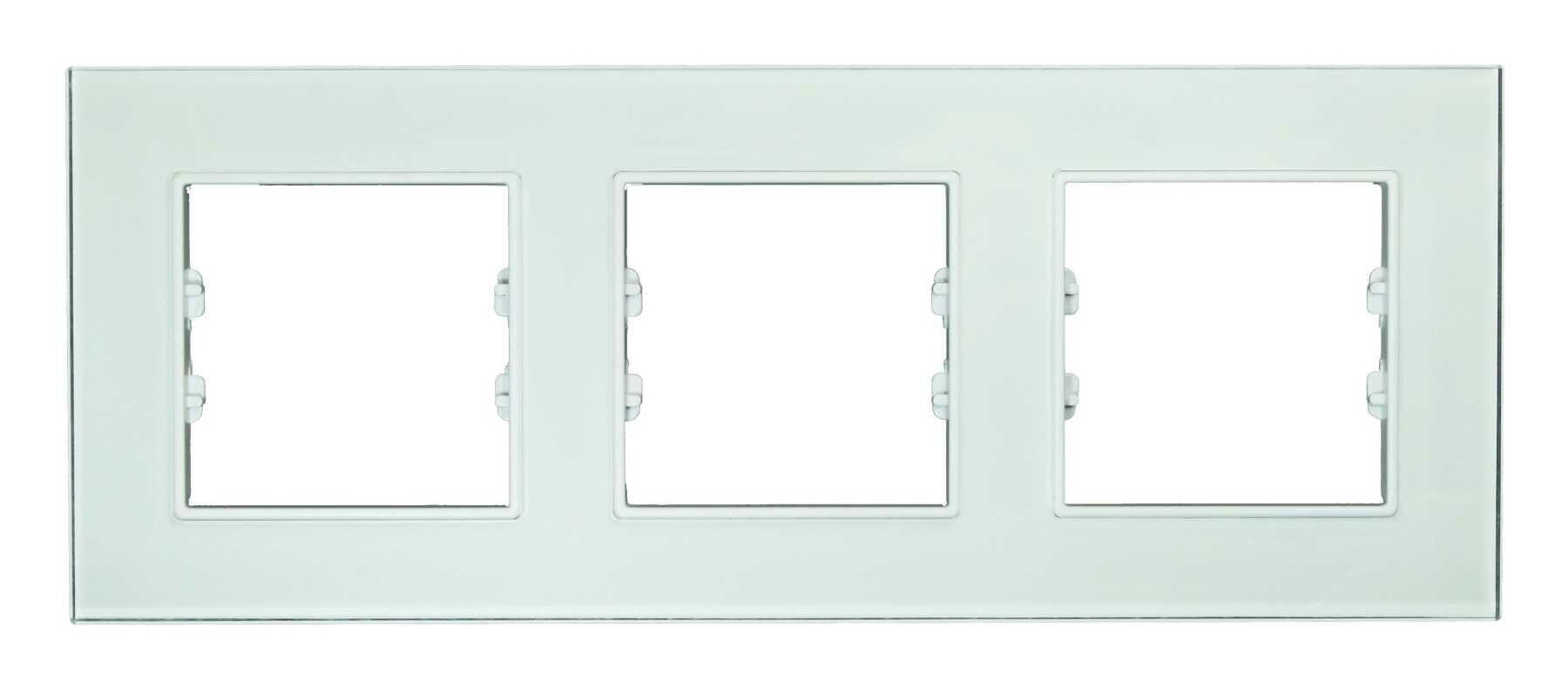 Pleksiglas Parlak Beyaz Üçlü / Triple Çerçeve