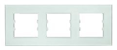 Pleksiglas Parlak Beyaz Üçlü / Triple Çerçeve