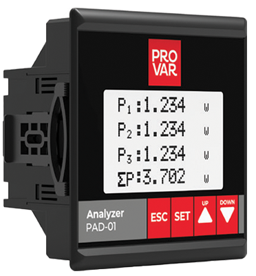 Provar (PAD-03-DO) Gelişmiş Model Haberleşmeli Enerji Analizörü
