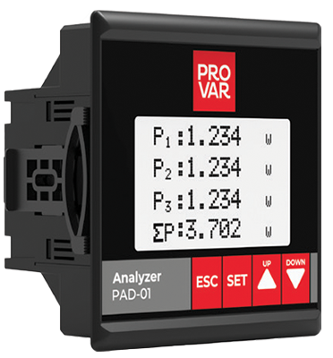 Provar (PAD-01-A) Baz Model Haberleşmeli Enerji Analizörü-800V