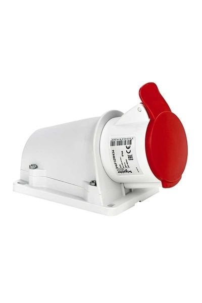 Schneider (PKF32W434) 4x32A, trifaze, 3P+T, IP44, VİDALI, Duvar Prizi