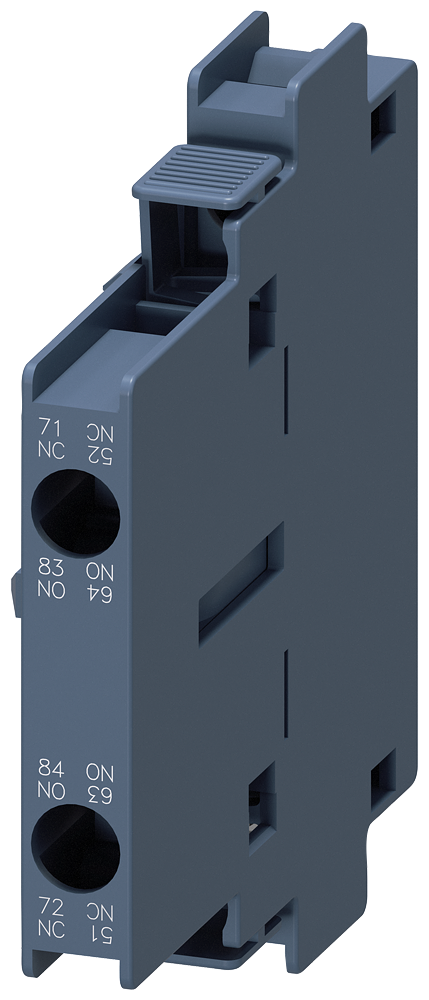 Siemens 3RH1921-1EA11 YARDIMCI KONTAK BLOKLARI; BOY:S0-S12; 1NO+1NC; YANDAN MONTAJLI