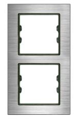 Metal Gümüş İkili Dikey / Vertical Dual Çerçeve