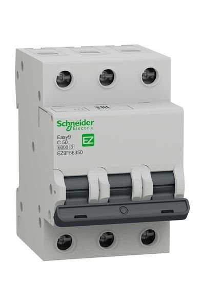 Schneider (EZ9F56350) Easy9 3P 50A, 6kA C Eğrisi Otomat