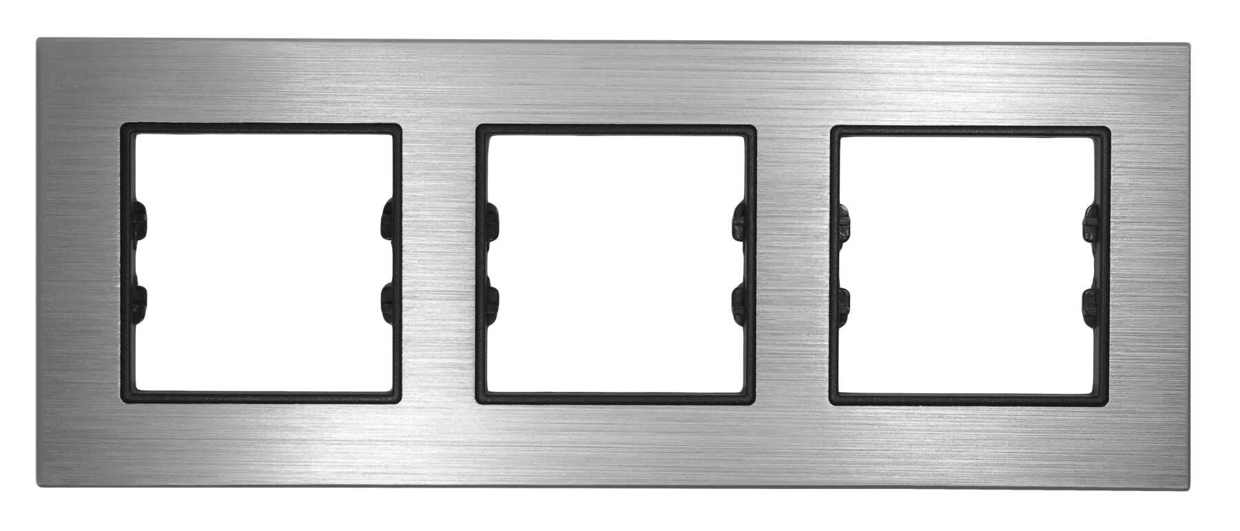 Metal Gümüş Üçlü / Triple Çerçeve