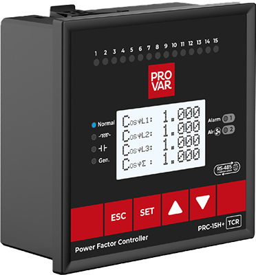 Provar (PRC-15H+TCR) 15 Kademe SVC Reaktif Güç Kontrol Rölesi