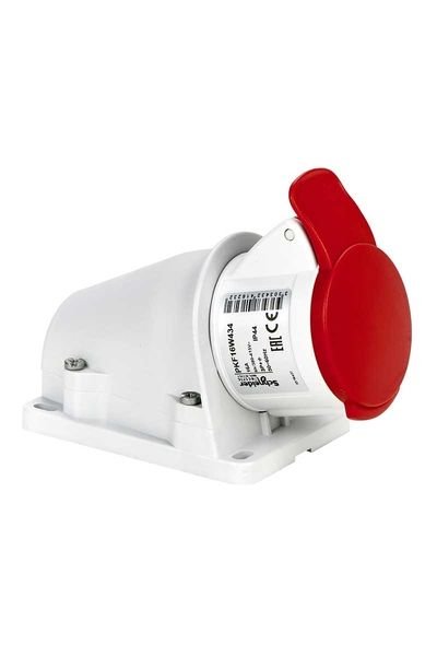 Schneider (PKF16W434) 4x16A, trifaze, 3P+T, IP44, VİDALI BAĞLANTI, Duvar Prizi