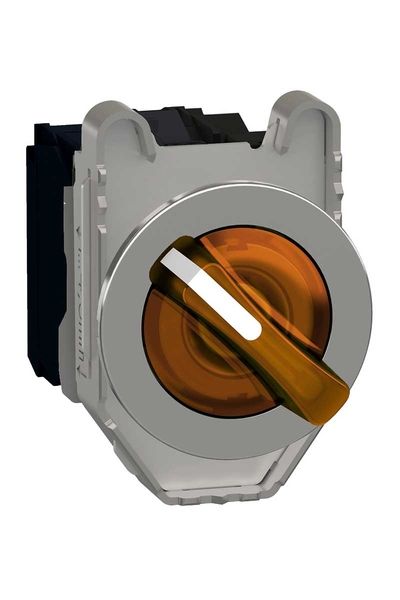 Schneider (XB4FK125B5) Işıklı, mandal buton LED 24 VAC /DC  Sarı 1 NA+1 NK