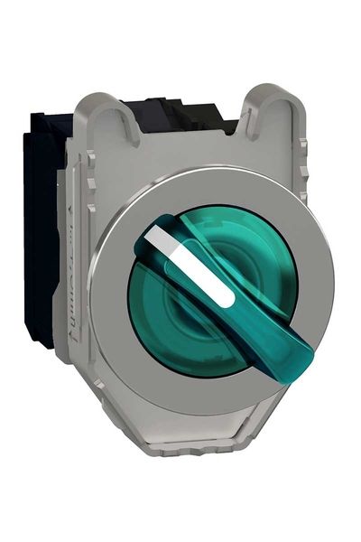 Schneider (XB4FK123B5) Işıklı, mandal buton LED 24 VAC /DC  Yeşil 1 NA+1 NK