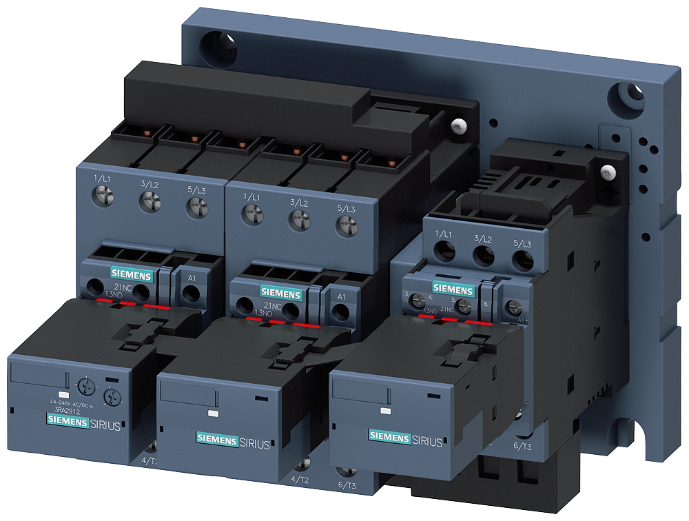 Siemens 3RA2436-8XF32-1AL2 KOMPLE MONTAJLI YILDIZ ÜÇGEN KOMBİNASYONLARI; 55KW; 86A; S2