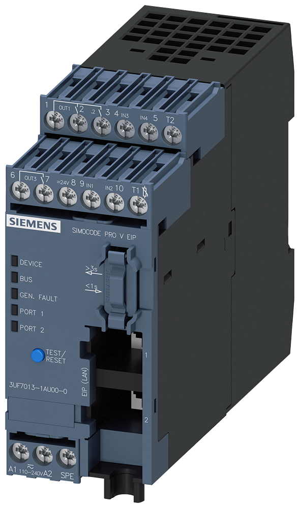 Siemens 3UF7013-1AU00-0 SIMOCODE PRO V EtherNet/IP - 110...240V AC/DC