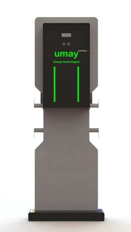 UMAY 2X22KW 1PRİZ, 1KABLO+FİŞ Araç Şarj İstasyonu - umc/AC-22/1S+1G/ACC