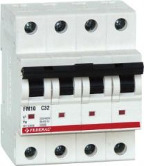 Federal MCB FM10 4P C63 10kA 230/400Vac 5-10In