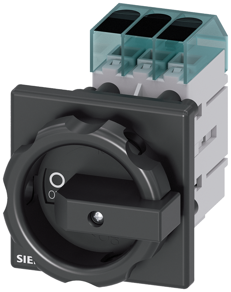 Siemens 3LD3454-0TK51 3LD3 ACİL STOP ŞALTERİ, ÖNDEN TESPİTLİ TAHRİK KOLU SİYAH, 63A 22 KW