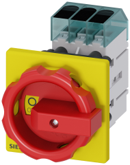 Siemens 3LD3254-0TK53 3LD3 ACİL STOP ŞALTERİ, ÖNDEN TESPİTLİ TAHRİK KOLU SARI/KIRMIZI, 32A 11,5 KW
