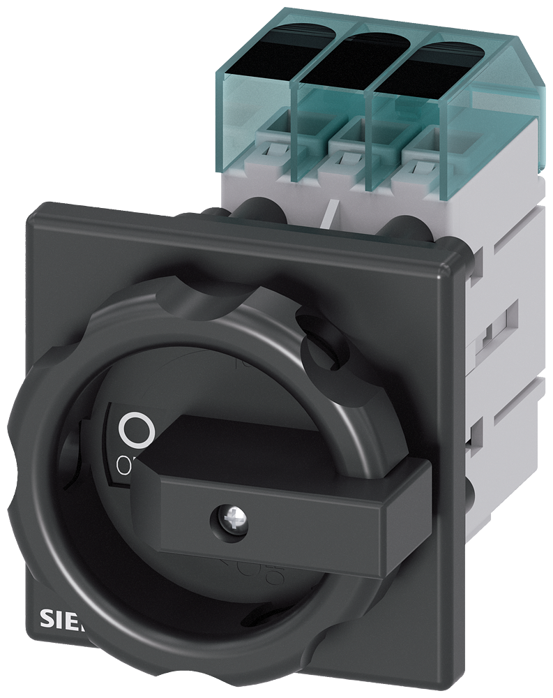 Siemens 3LD3254-0TK51 3LD3 ACİL STOP ŞALTERİ, ÖNDEN TESPİTLİ TAHRİK KOLU SİYAH, 32A 11,5 KW